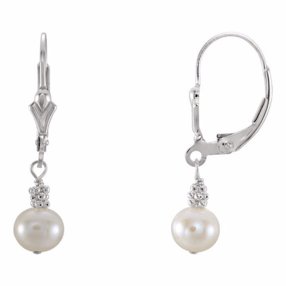 Sterling Silver 5.5-6 mm Cultured Pearl Earrings